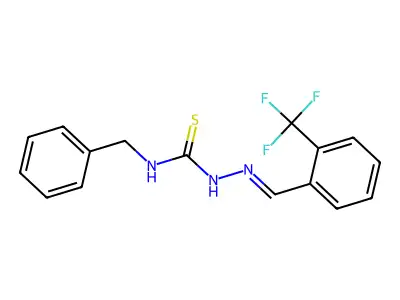 (2E)-N-benzyl-2-[2-(trifluoromethyl)benzylidene]hydrazinecarbothioamide structure