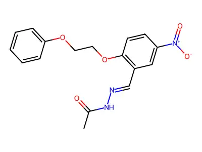 N-[(E)-[5-nitro-2-(2-phenoxyethoxy)phenyl]methylideneamino]acetamide structure