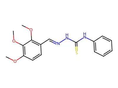 1-Phenyl-3-[(2,3,4-trimethoxyphenyl)methylideneamino]thiourea structure