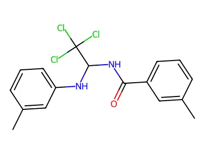 3-methyl-N-[2,2,2-trichloro-1-(3-methylanilino)ethyl]benzamide structure