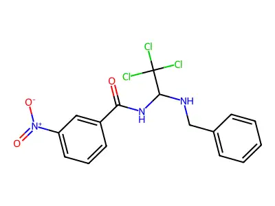N-[1-(benzylamino)-2,2,2-trichloroethyl]-3-nitrobenzamide structure
