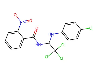 2-nitro-N-[2,2,2-trichloro-1-(4-chloroanilino)ethyl]benzamide structure