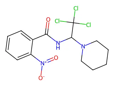 2-nitro-N-(2,2,2-trichloro-1-piperidin-1-ylethyl)benzamide structure