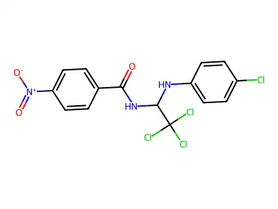 4-nitro-N-[2,2,2-trichloro-1-(4-chloroanilino)ethyl]benzamide structure