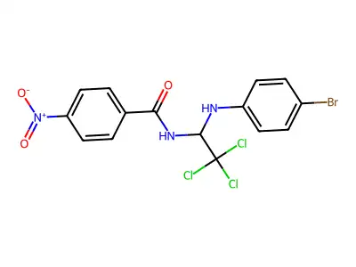 N-[1-(4-bromoanilino)-2,2,2-trichloroethyl]-4-nitrobenzamide structure