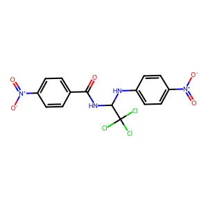 4-nitro-N-[2,2,2-trichloro-1-(4-nitroanilino)ethyl]benzamide structure