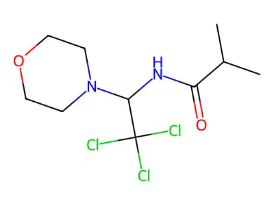 2-methyl-N-[2,2,2-trichloro-1-(morpholin-4-yl)ethyl]propanamide structure