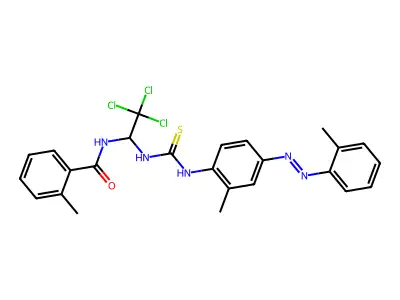 2-methyl-N-{2,2,2-trichloro-1-[({2-methyl-4-[(2-methylphenyl)diazenyl]anilino}carbothioyl)amino]ethyl}benzamide structure