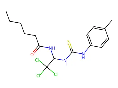 N-(2,2,2-Trichloro-1-(3-(p-tolyl)thioureido)ethyl)hexanamide structure