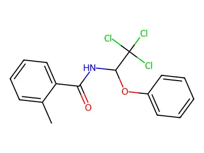 2-methyl-N-(2,2,2-trichloro-1-phenoxyethyl)benzamide structure