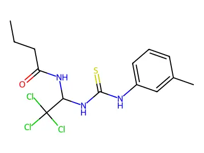 N-[2,2,2-trichloro-1-[(3-methylphenyl)carbamothioylamino]ethyl]butanamide structure