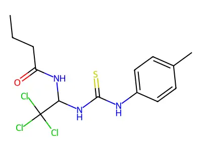 N-[2,2,2-trichloro-1-[(4-methylphenyl)carbamothioylamino]ethyl]butanamide structure