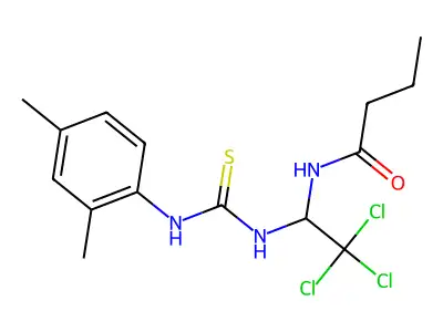 N-[2,2,2-trichloro-1-[(2,4-dimethylphenyl)carbamothioylamino]ethyl]butanamide structure