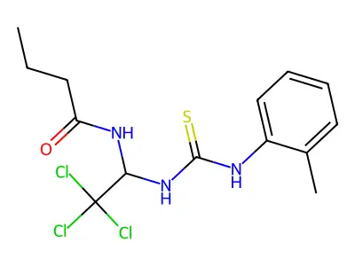 N-[2,2,2-trichloro-1-[(2-methylphenyl)carbamothioylamino]ethyl]butanamide structure