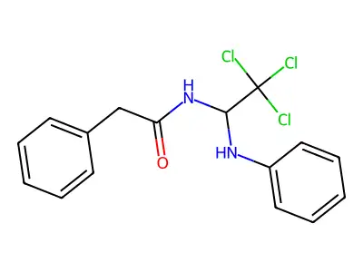 N-(1-anilino-2,2,2-trichloroethyl)-2-phenylacetamide structure