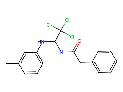 2-phenyl-N-{2,2,2-trichloro-1-[(3-methylphenyl)amino]ethyl}acetamide structure