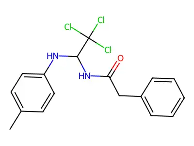 2-phenyl-N-(2,2,2-trichloro-1-(p-tolylamino)ethyl)acetamide structure