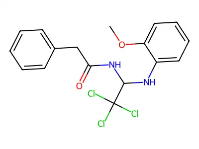 2-phenyl-N-[2,2,2-trichloro-1-(2-methoxyanilino)ethyl]acetamide structure
