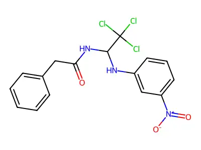 2-phenyl-N-[2,2,2-trichloro-1-(3-nitroanilino)ethyl]acetamide structure