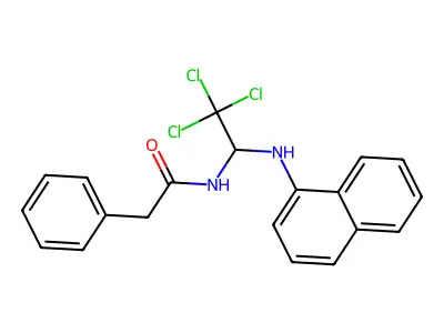 2-phenyl-N-[2,2,2-trichloro-1-(1-naphthylamino)ethyl]acetamide structure