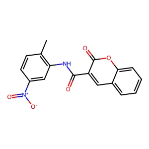 N-(2-methyl-5-nitrophenyl)-2-oxochromene-3-carboxamide structure
