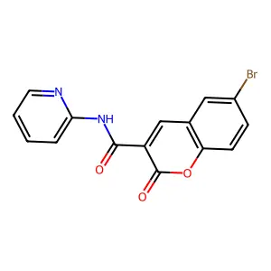 6-bromo-2-oxo-N-(pyridin-2-yl)-2H-chromene-3-carboxamide structure
