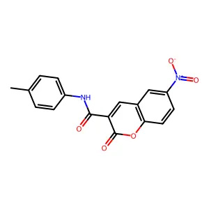 6-nitro-2-oxo-N-(p-tolyl)-2H-chromene-3-carboxamide structure