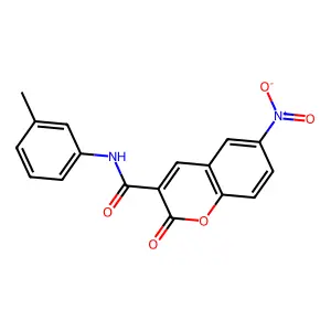 6-nitro-2-oxo-N-(m-tolyl)-2H-chromene-3-carboxamide structure