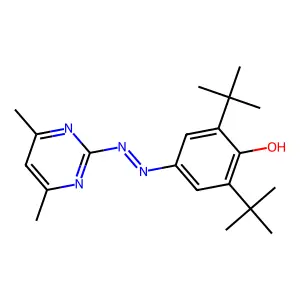 2,6-Ditert-butylbenzo-1,4-quinone 4-[(4,6-dimethyl-2-pyrimidinyl)hydrazone] structure
