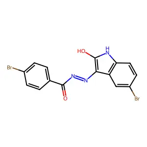 (E)-4-bromo-N'-(5-bromo-2-oxoindolin-3-ylidene)benzohydrazide structure