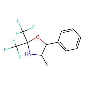 4-Methyl-5-phenyl-2,2-bis(trifluoromethyl)-1,3-oxazolidine structure