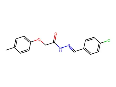 N-[(4-chlorophenyl)methylideneamino]-2-(4-methylphenoxy)acetamide structure