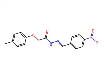 2-(4-methylphenoxy)-N-[(4-nitrophenyl)methylideneamino]acetamide structure