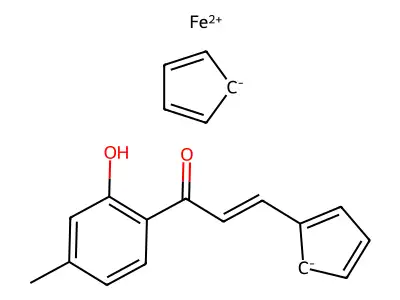 cyclopenta-2,4-dien-1-id-1-yl({2-[3-(2-hydroxy-4-methylphenyl)-3-oxoprop-1-en-1-yl]cyclopenta-2,4-dien-1-id-1-yl})ironbis(ylium) structure