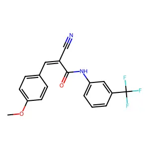 (E)-2-cyano-3-(4-methoxyphenyl)-N-(3-(trifluoromethyl)phenyl)acrylamide structure