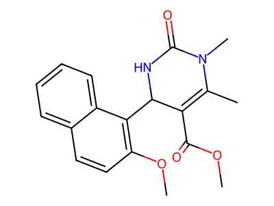methyl 6-(2-methoxynaphthalen-1-yl)-3,4-dimethyl-2-oxo-1,6-dihydropyrimidine-5-carboxylate structure