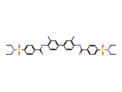 N,N'-(3,3'-dimethyl-[1,1'-biphenyl]-4,4'-diyl)bis(4-(N,N-diethylsulfamoyl)benzamide) structure