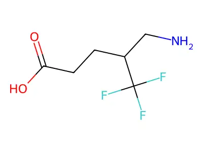 4-(Aminomethyl)-5,5,5-trifluoropentanoic acid structure