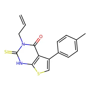 5-(4-methylphenyl)-3-(prop-2-en-1-yl)-2-sulfanyl-3H,4H-thieno[2,3-d]pyrimidin-4-one structure