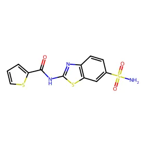 N-(6-sulfamoyl-1,3-benzothiazol-2-yl)thiophene-2-carboxamide structure