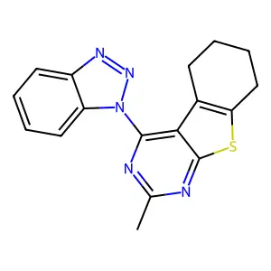 3-(1H-1,2,3-benzotriazol-1-yl)-5-methyl-8-thia-4,6-diazatricyclo[7.4.0.0^{2,7}]trideca-1(9),2(7),3,5-tetraene structure