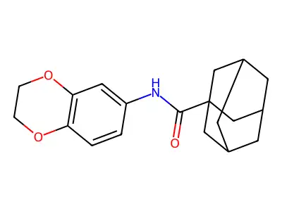 N-(2,3-dihydro-1,4-benzodioxin-6-yl)adamantane-1-carboxamide structure