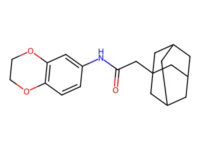 2-(1-adamantyl)-N-(2,3-dihydro-1,4-benzodioxin-6-yl)acetamide structure
