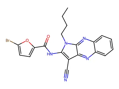 5-bromo-N-{1-butyl-3-cyano-1H-pyrrolo[2,3-b]quinoxalin-2-yl}furan-2-carboxamide structure