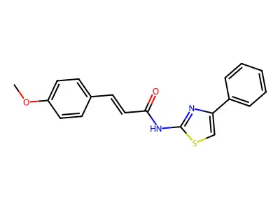 (E)-3-(4-methoxyphenyl)-N-(4-phenyl-1,3-thiazol-2-yl)prop-2-enamide structure