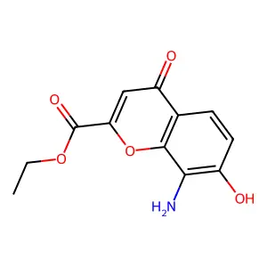 4H-1-Benzopyran-2-carboxylic acid, 8-amino-7-hydroxy-4-oxo-, ethyl ester structure