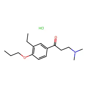 1-Propanone, 3-(dimethylamino)-1-(3-ethyl-4-propoxyphenyl)-, hydrochloride structure