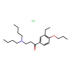 1-Propanone, 3-(dibutylamino)-1-(3-ethyl-4-propoxyphenyl)-, hydrochloride structure