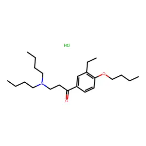 1-Propanone, 1-(4-butoxy-3-ethylphenyl)-3-(dibutylamino)-, hydrochloride structure