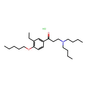 1-Propanone, 3-(dibutylamino)-1-(3-ethyl-4-(pentyloxy)phenyl)-, hydrochloride structure